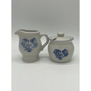 Vintage Pfaltzgraff Yorktowne Stoneware Cream and Sugar Set